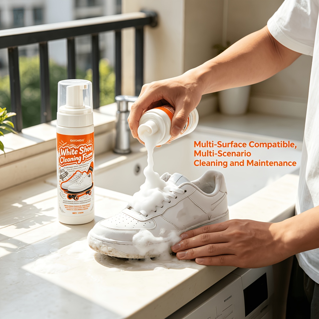Sneaker Cleaner - 携帯用ノンリンスホワイトシューズクリーナーフォーム、スニーカー、革靴、時計、ジュエリー用多用途ケア、手動ポンプディスペンサー