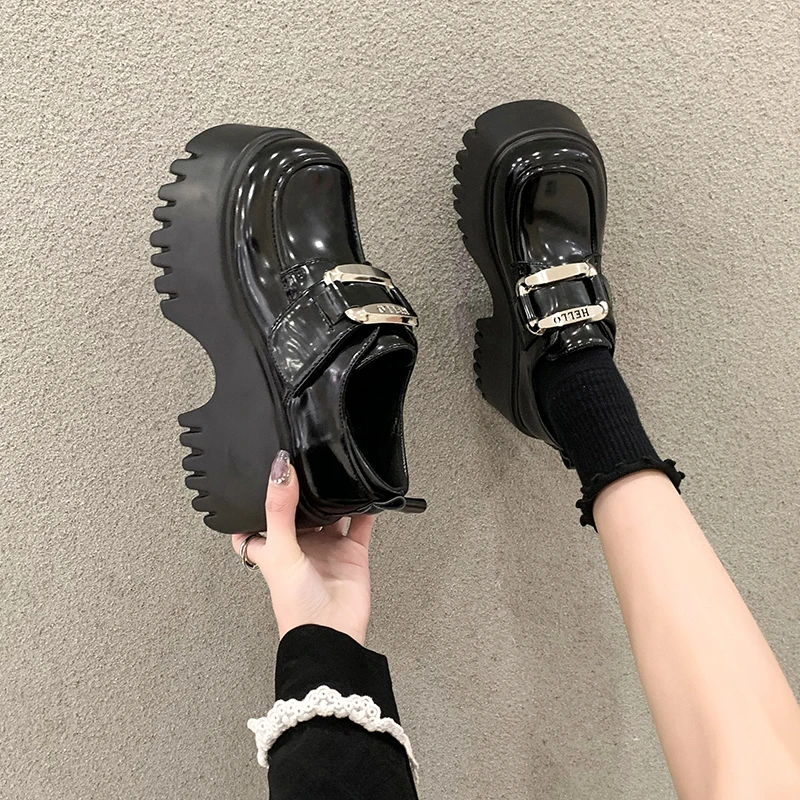 Leather Sneaker Care Kit - 女性用防水レザープラットフォームシューズ,ハイウェッジ,カジュアルスニーカー,厚底,8cmヒール,秋