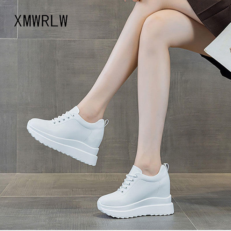 Leather Sneaker Care Kit - XMWRLW 女性の秋冬の靴本革隠しヒール女性の冬の靴黒、白スニーカー女性暖かい豪華な靴