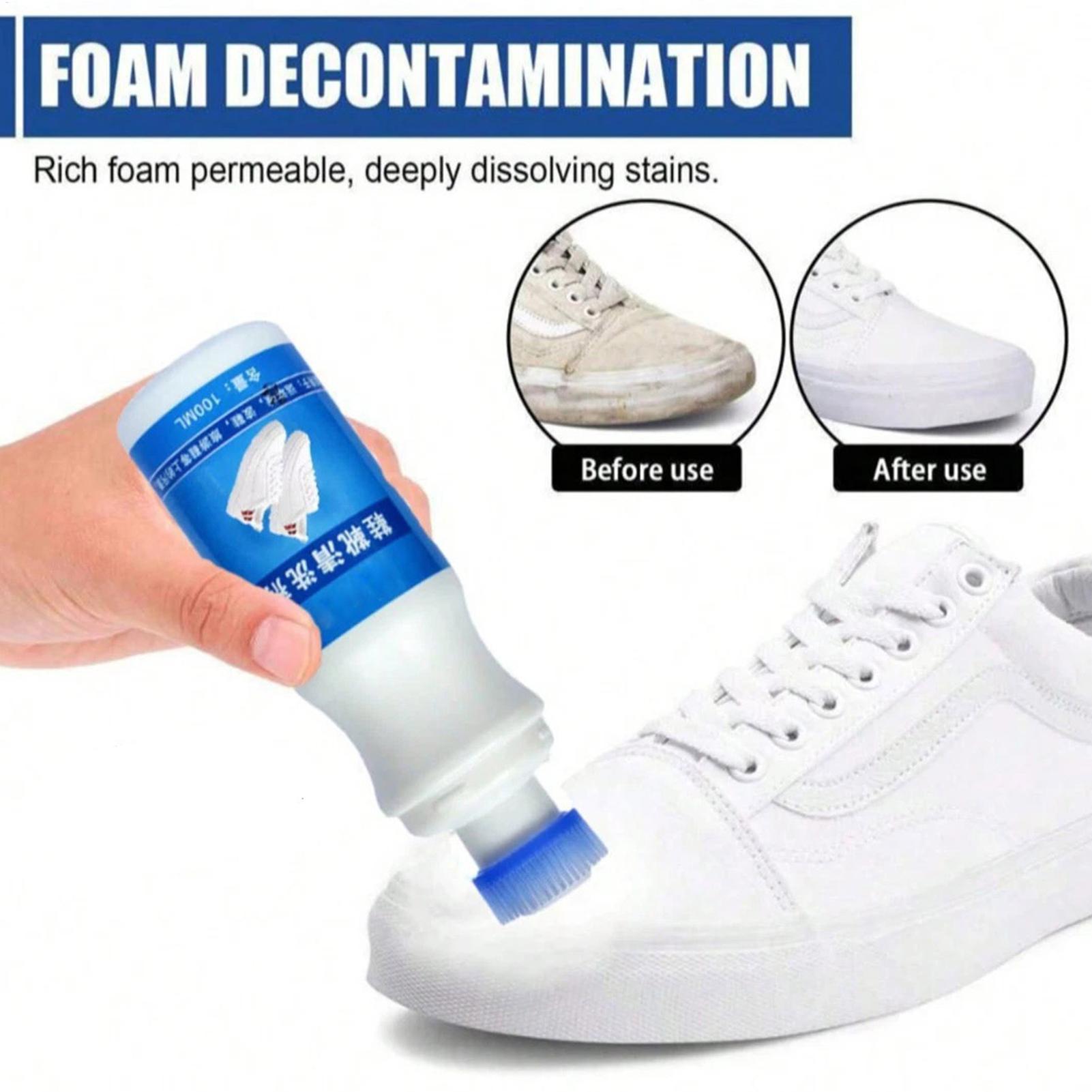 Sneaker Care Spray - ホワイトシューズクリーナー 100ml フォーム ウォーターレス ホワイトニングリムーバー 優しく効果的なケア