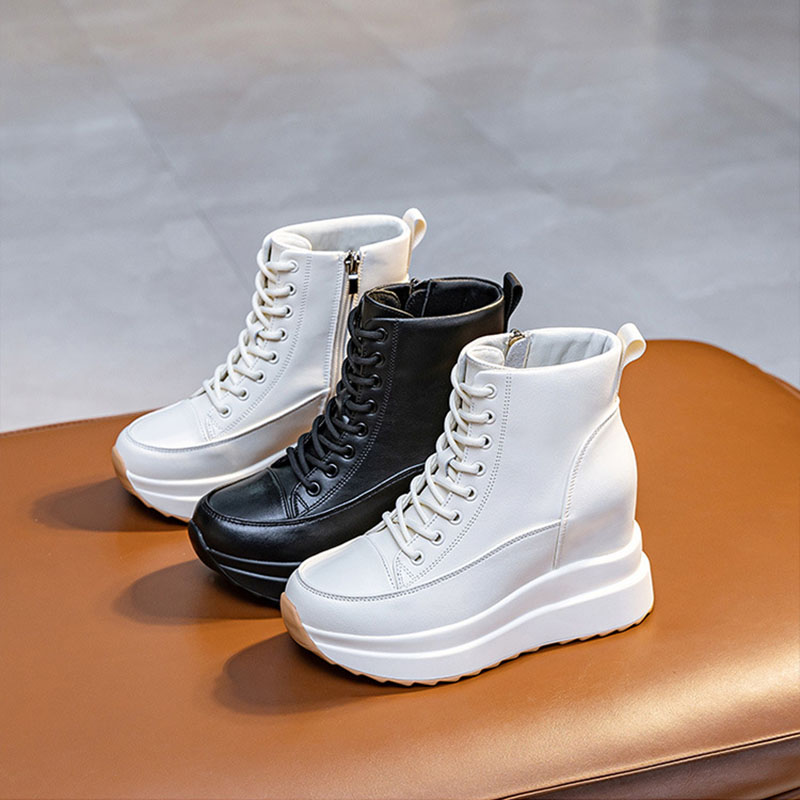 XMWRLW 本革女性秋の靴隠しヒール白黒スニーカー女性のた - Leather Sneaker Care Kit のレビューと価格