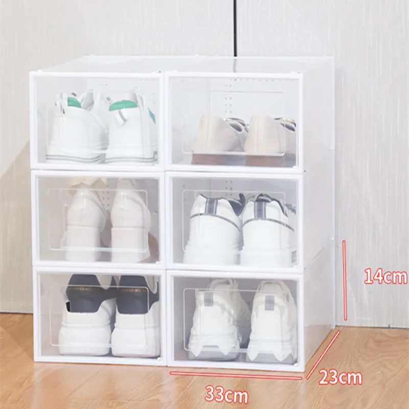 折りたたみ式透明プラスチック収納ボックス、フリップカバー引き - Sneaker Case のレビューと価格