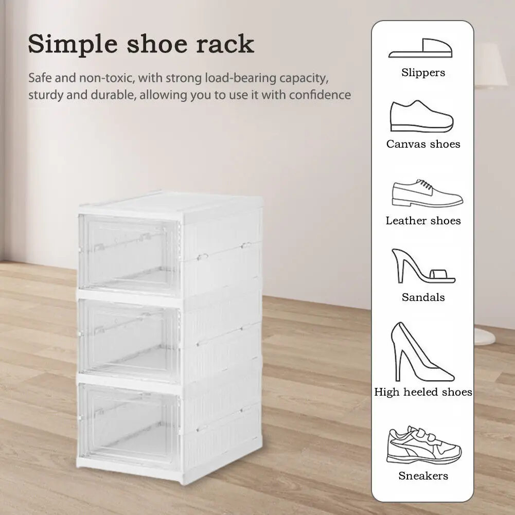 折りたたみ式で透明な靴収納ボックス,防塵キャビネット,靴オー - Sneaker Case のレビューと価格
