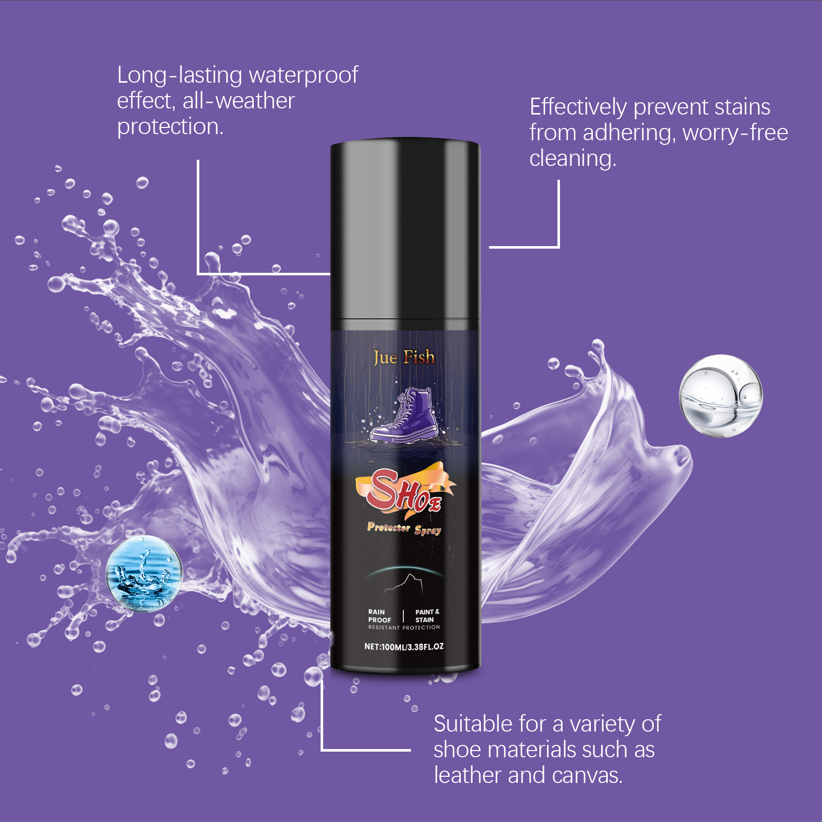 100ml 靴用防水スプレー ナノ効率的で油汚れやカビを防ぎ - Sneaker Protector Spray のレビューと価格
