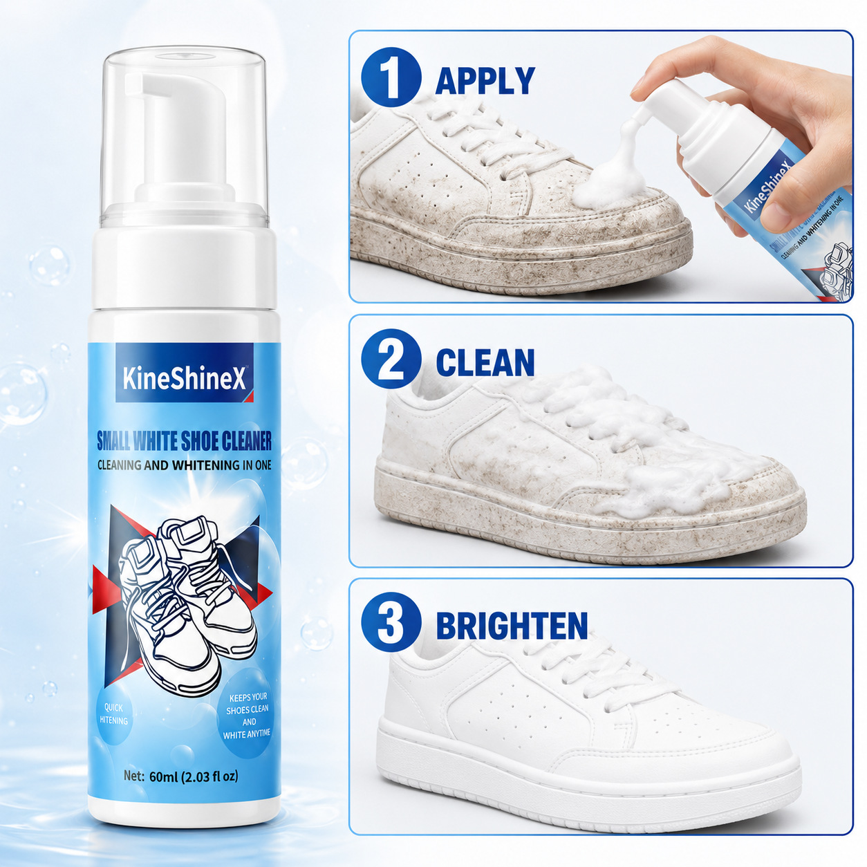 ギヘン靴クリーナーキット、水を使わない泡状靴クリーナー、靴ブ - Sneaker Cleaner のレビューと価格